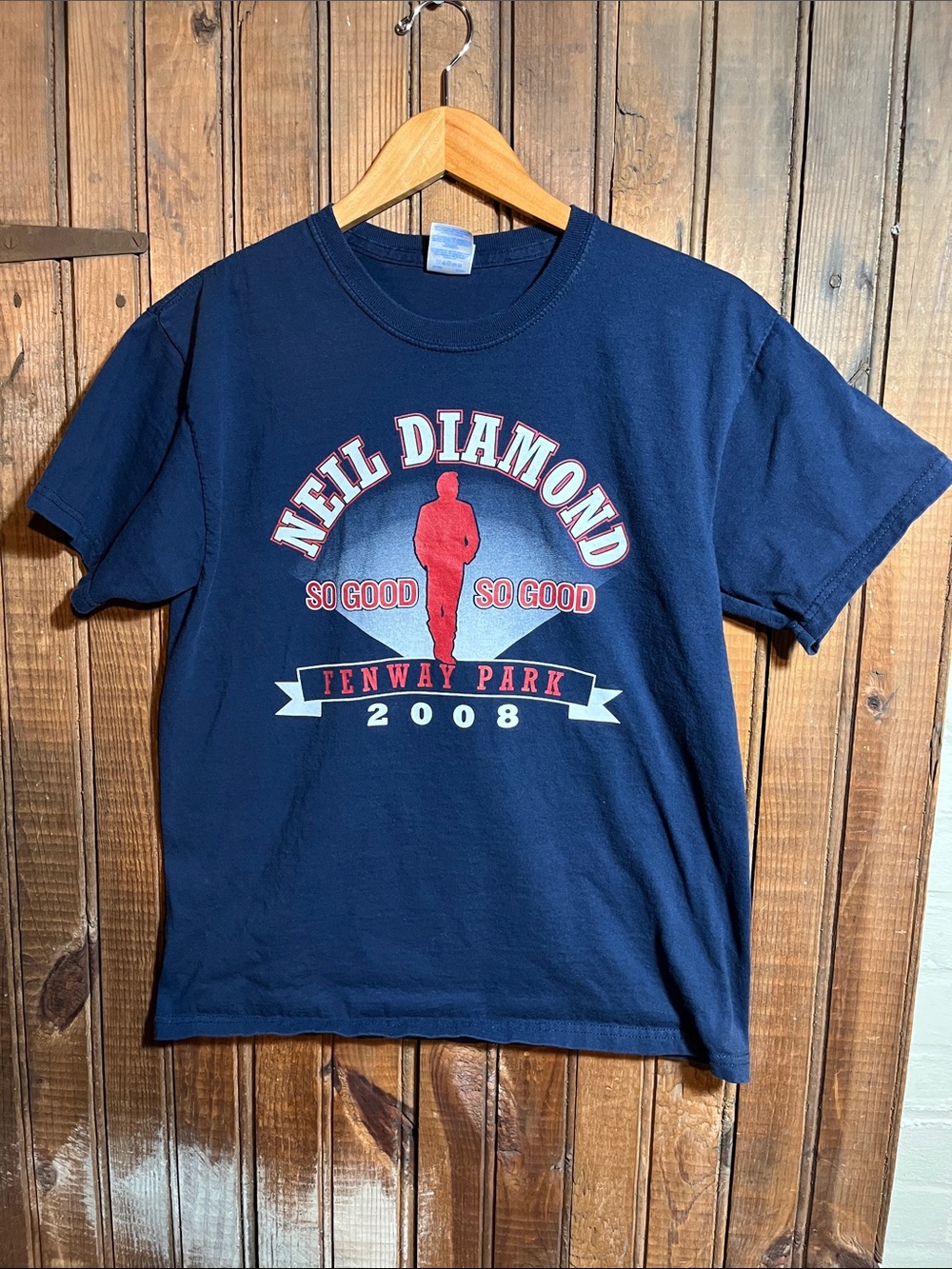 Neil Diamond Fenway Park 2008 Tour Navy Graphic Tee